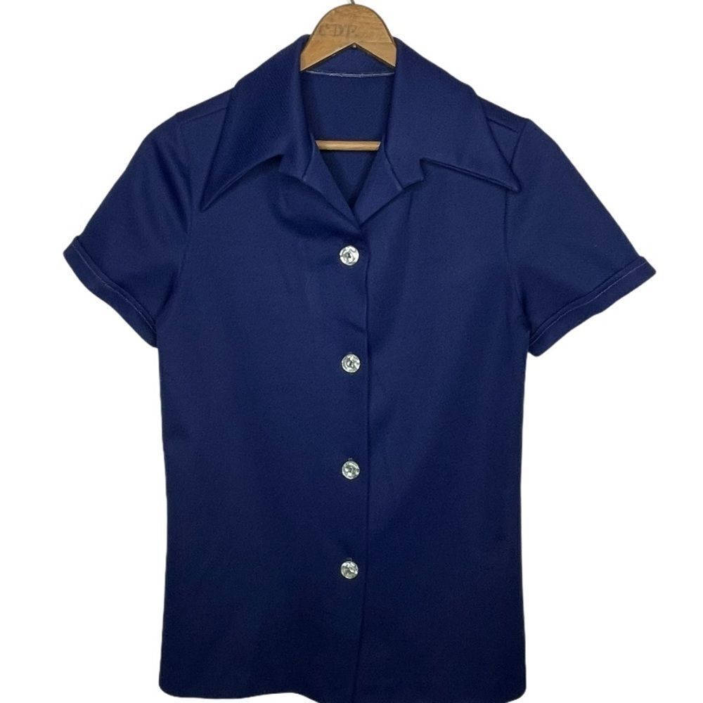 Vintage Blue Polyester Shirt